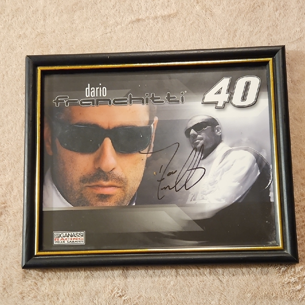 Framed Dario Franchitti Autographed Photo - Black Frame